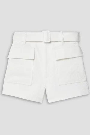 A.L.C. Oakland belted cotton-blend bouclé shorts