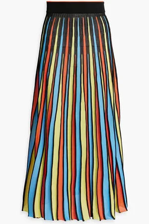 Msgm Striped knitted midi skirt