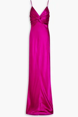 TOVE Twisted silk-satin maxi dress - Purple