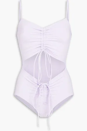 CHRISTOPHER ESBER Ruched cutout swimsuit - Purple