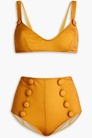 Lisa Marie Fernandez Magdalena stretch-crepe bikini - Yellow