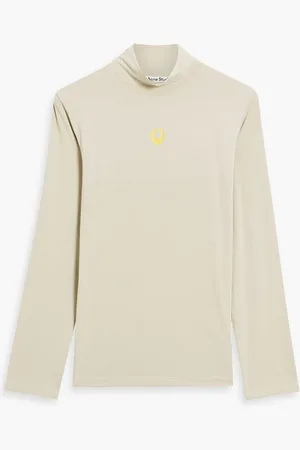 Acne Studios Printed jersey turtleneck top - Green