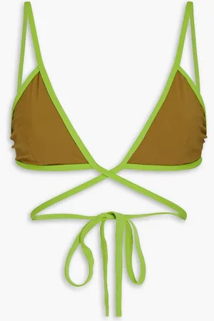 CHRISTOPHER ESBER Looped Tie two-tone triangle bikini top - Green