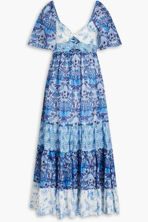 Sandro Floral-print linen-blend midi dress