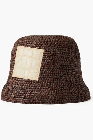 Jacquemus Ficiu embroidered raffia bucket hat