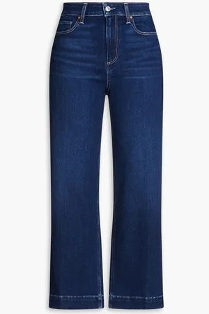 Paige Dream Weaver cropped high-rise wide-leg jeans - Blue