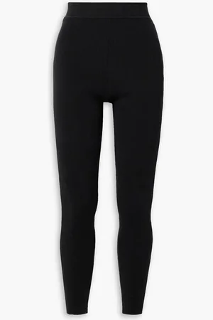 CASASOLA Ribbed silk-blend leggings