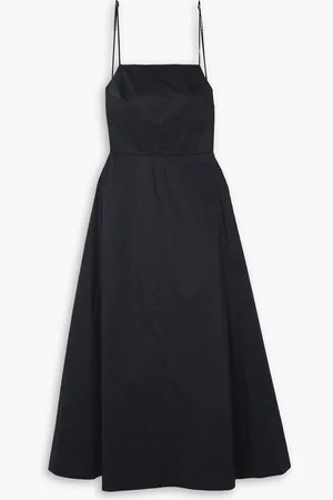 tibi Cotton-poplin midi dress - Blue