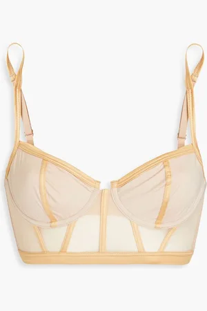 Cosabella Sardegna jersey-paneled stretch-mesh bustier - Metallic