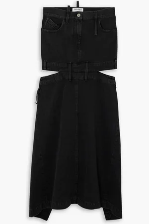 The Attico Cutout denim maxi skirt