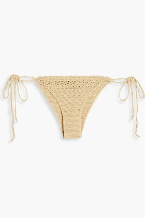 Cult Gaia Eshe crocheted cotton low-rise bikini briefs - Neutral