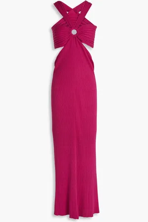 Bash Cutout ribbed-knit maxi dress - Pink
