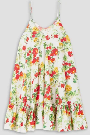 Caroline Constas Laurel ruffled floral-print cotton-blend poplin mini dress