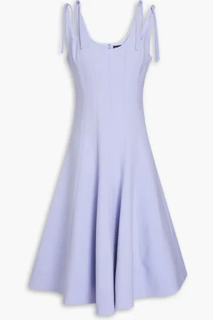 Oscar de la Renta Wool-blend crepe dress - Purple