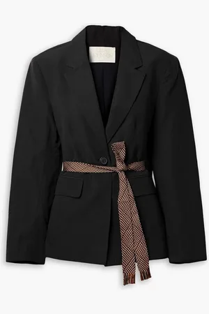 ULLA JOHNSON Ellery belted cotton, linen and silk-blend blazer
