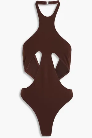 MUGLER Cutout swimsuit - Brown