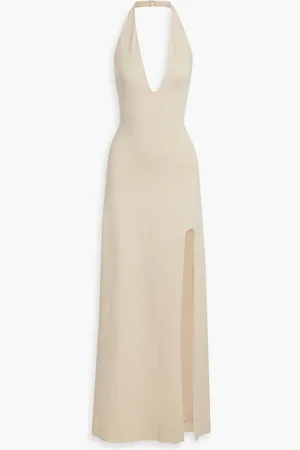 Halston Heritage Carina ponte halterneck gown - Neutral