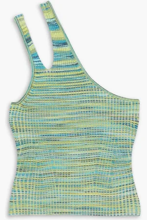 Simkhai Selby one-shoulder cutout cotton-blend tank