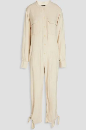 Isabel Marant Tacaia cropped silk-twill jumpsuit - White