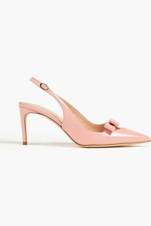 Rupert Sanderson Mariposa cutout bow-detailed patent-leather slingback pumps - Pink
