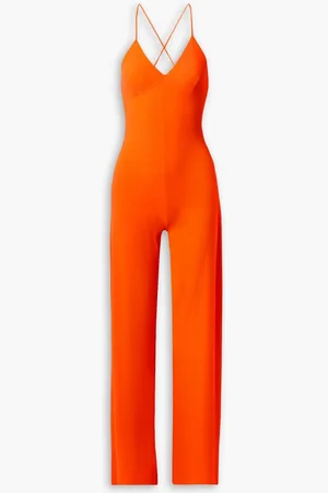 Norma Kamali Open-back stretch-jersey jumpsuit - Orange