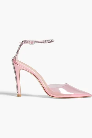 Stuart Weitzman Glam 100 crystal-embellished PVC pumps - Pink