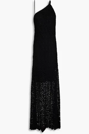 Carolina Herrera One-shoulder crocheted silk maxi dress
