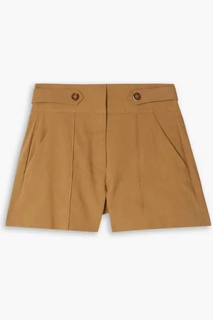 VERONICA BEARD Betty linen-blend shorts - Brown