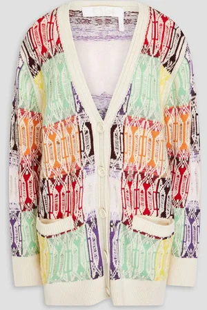 Chloé Jacquard-knit cashmere and wool-blend cardigan