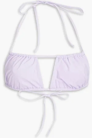 CHRISTOPHER ESBER Ruched halterneck bikini top - Purple