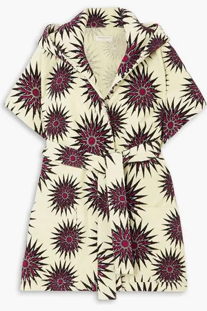 DRIES VAN NOTEN Printed cotton-terry hooded robe