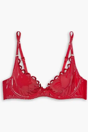 Agent Provocateur Zarya bow-detailed vinyl and mesh balconette bra