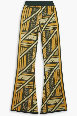 Ahluwalia Ayo intarsia-knit flared pants - Green