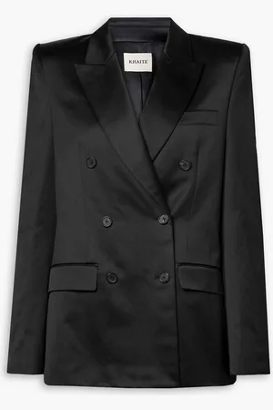 Khaite Nathan double-breasted cotton-blend satin blazer