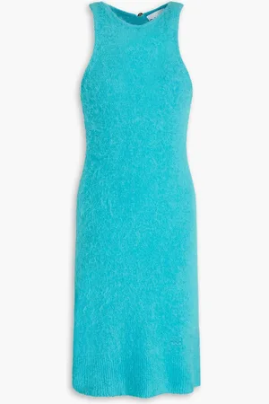 Ganni Alpaca-blend mini dress - Blue