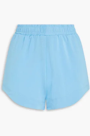 Ganni Stretch-jersey shorts - Blue