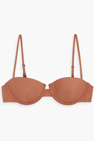 ONIA Dalia ribbed underwired bikini top - Brown