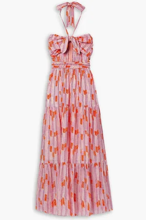 Lemlem Gigi halterneck cutout printed LENZING™ ECOVERO™-blend midi dress