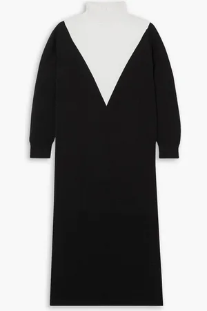 Clements Ribeiro Regina two-tone cashmere midi dress