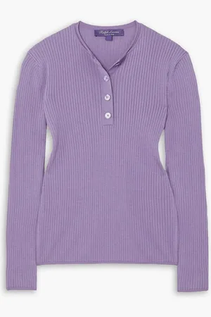 Ralph Lauren Ribbed silk-blend top