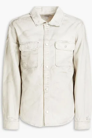 Frame Calverton distressed denim shirt - White