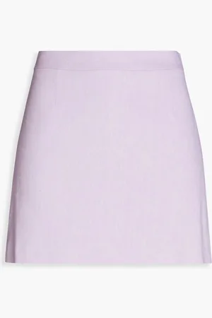 Frame Linen-blend twill mini skirt - Purple