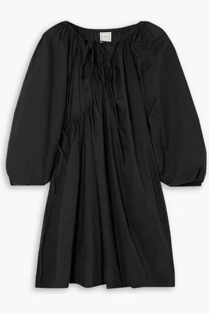 Deiji Studios Arc lace-up cotton-poplin mini dress