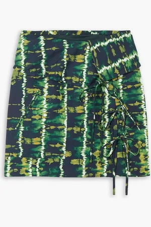 Altuzarra Hilaree tie-dyed stretch-cotton mini wrap skirt - Green