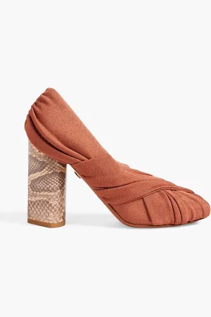 Roberto Cavalli Ruched stretch-knit pumps - Brown