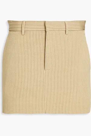 PETAR PETROV Striped cotton-blend jacquard mini skirt - Yellow