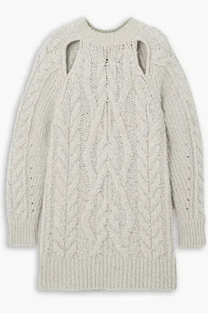 Isabel Marant Nazae cutout cable-knit mini dress - Gray