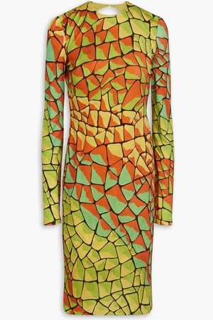 Puccini Cutout printed jersey dress