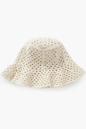 MAGDA BUTRYM Crocheted cotton-blend bucket hat - White