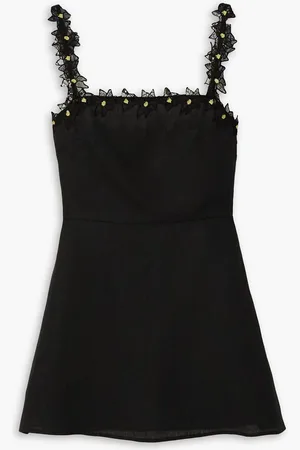 Christopher Kane Specimen lace-appliquéd linen mini dress